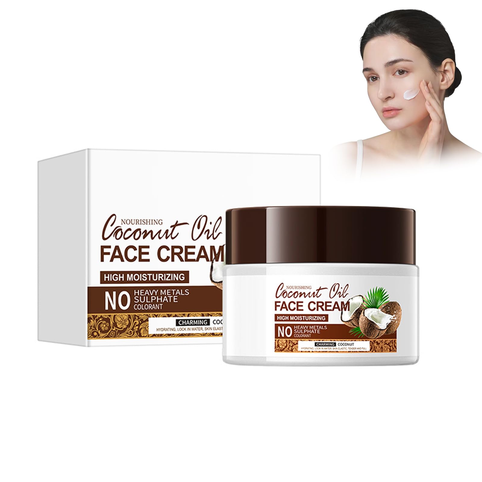 Coconut Oil Coconut Cream, 50 g Coconut Oil Cream Nourishing Moisturising Cream Multi-Purpose Cream for Face Hand and Body