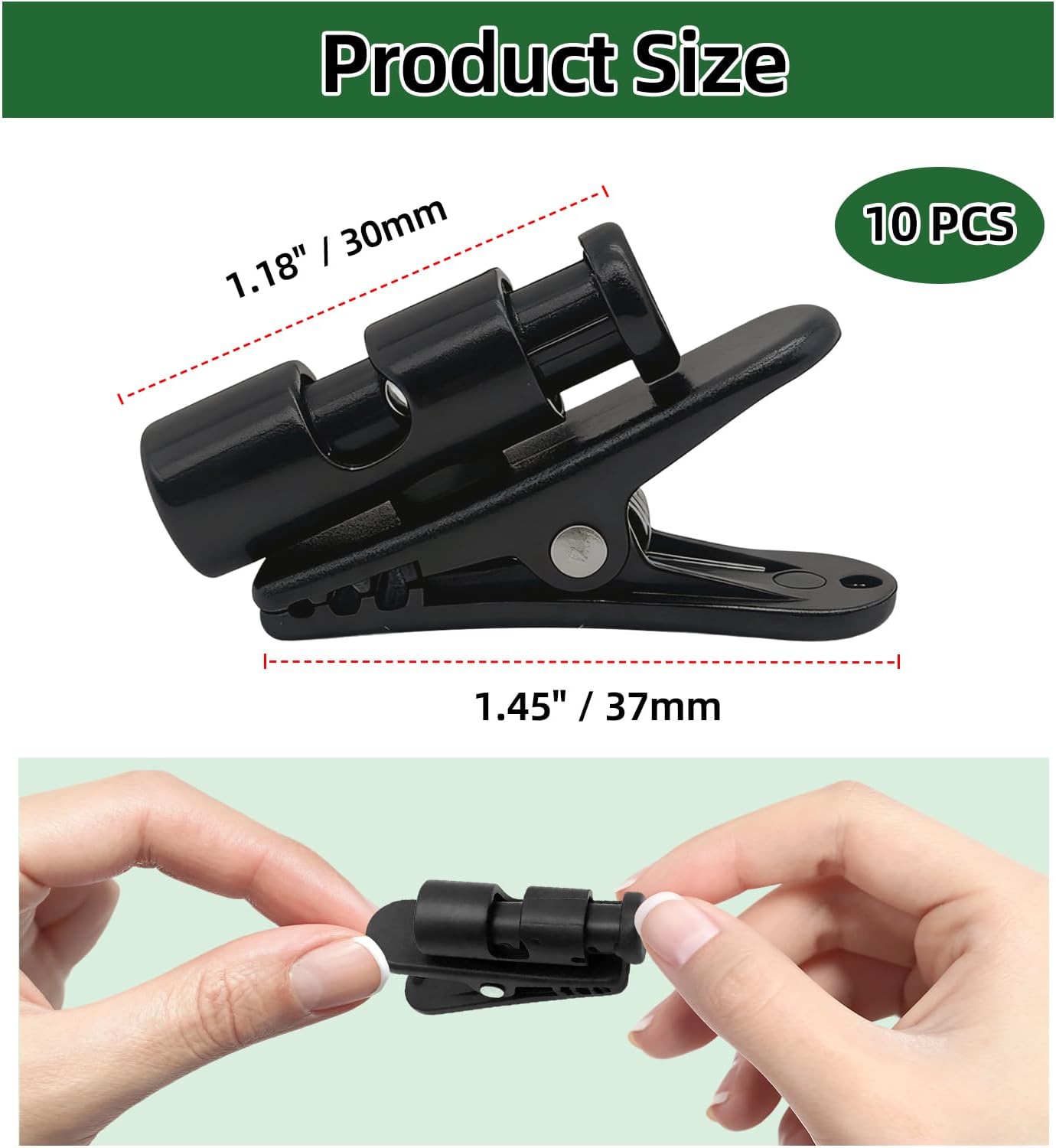 10Pcs Headphone Clips Earbud Cable Clips Headset Accessories for 2-4mm Wire, Black Headphone Cable Hook Plastic Headset Cord Clamp for Collar Clothes