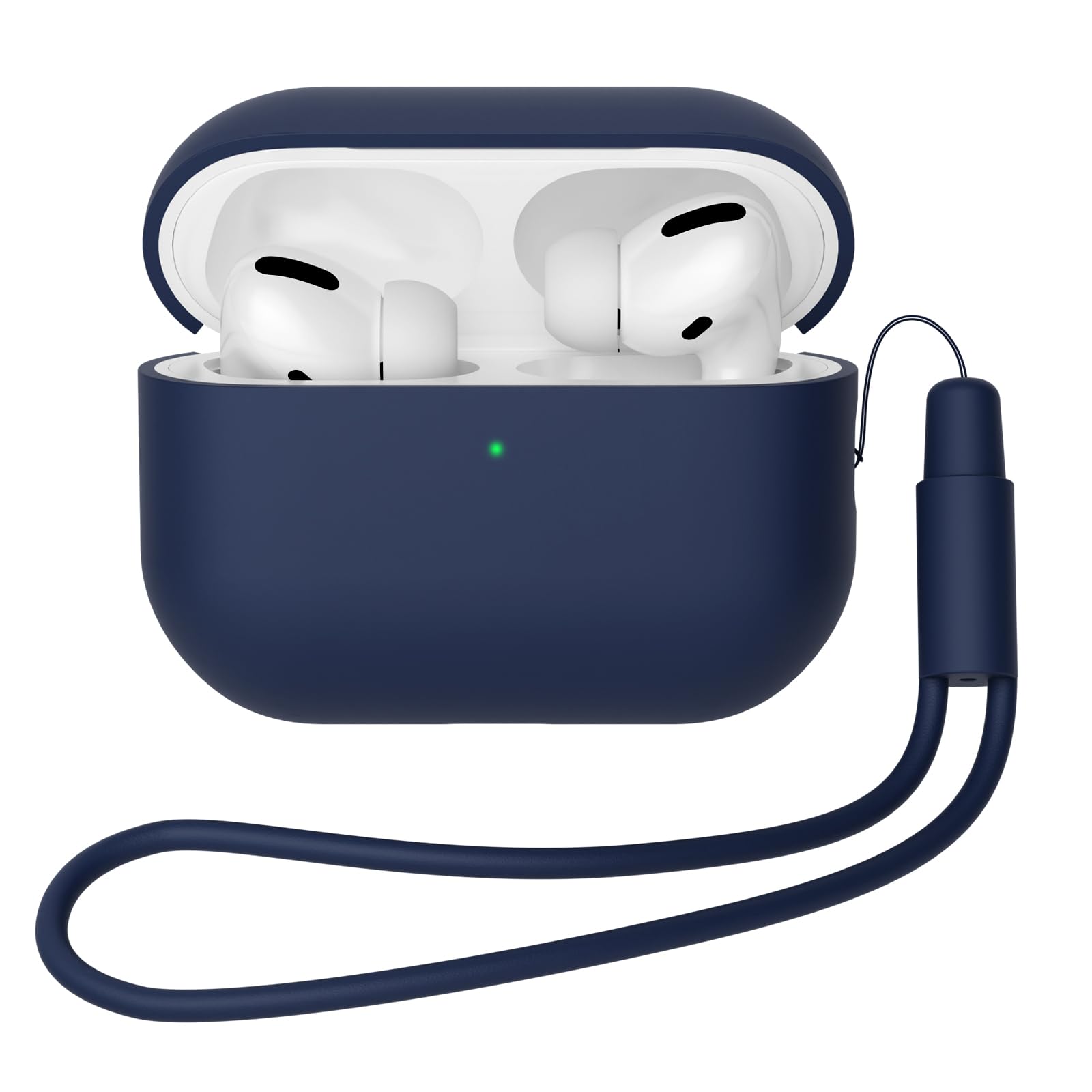 Funda Silicona Compatible con AirPods Pro 2.ª Generación, Ultradelgada Fundas Protectora de Silicona para AirPods Pro 2.ª Generación 2022, LED Visible Frontal, Azul Oscuro - 2