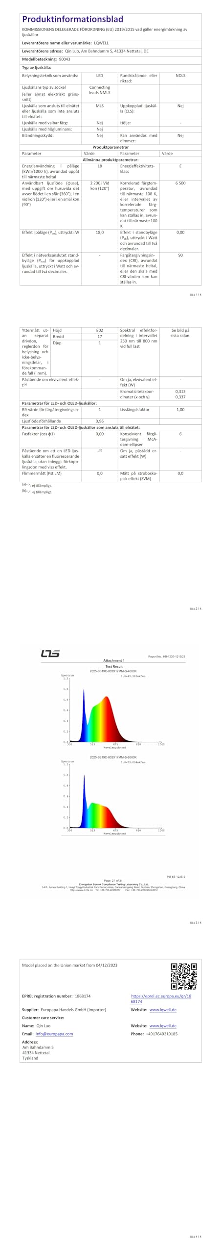 LQWELL® Lámpara de Techo LED Lámpara de Techo, IP44 Lámpara de Baño Impermeable Cuadrada Plana 18W 6000K 1600LM Delgada para Sala de Estar Baño Dormitorio Cocina Pasillo Sótano Oficina, 220 * 24 mm