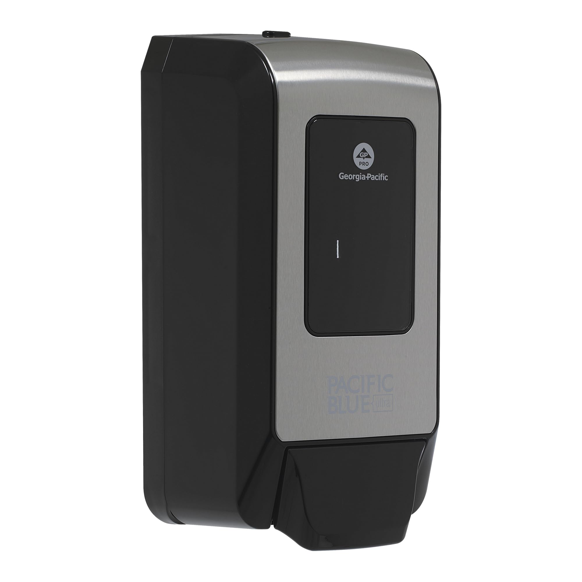 Pacific Blue Ultra Wall-Mounted Manual Dispenser for Foaming Hand Soap and Hand Sanitizer by GP PRO, Brushed Stainless, 53060, 11.5" W x 5.6" D by 4.4" H