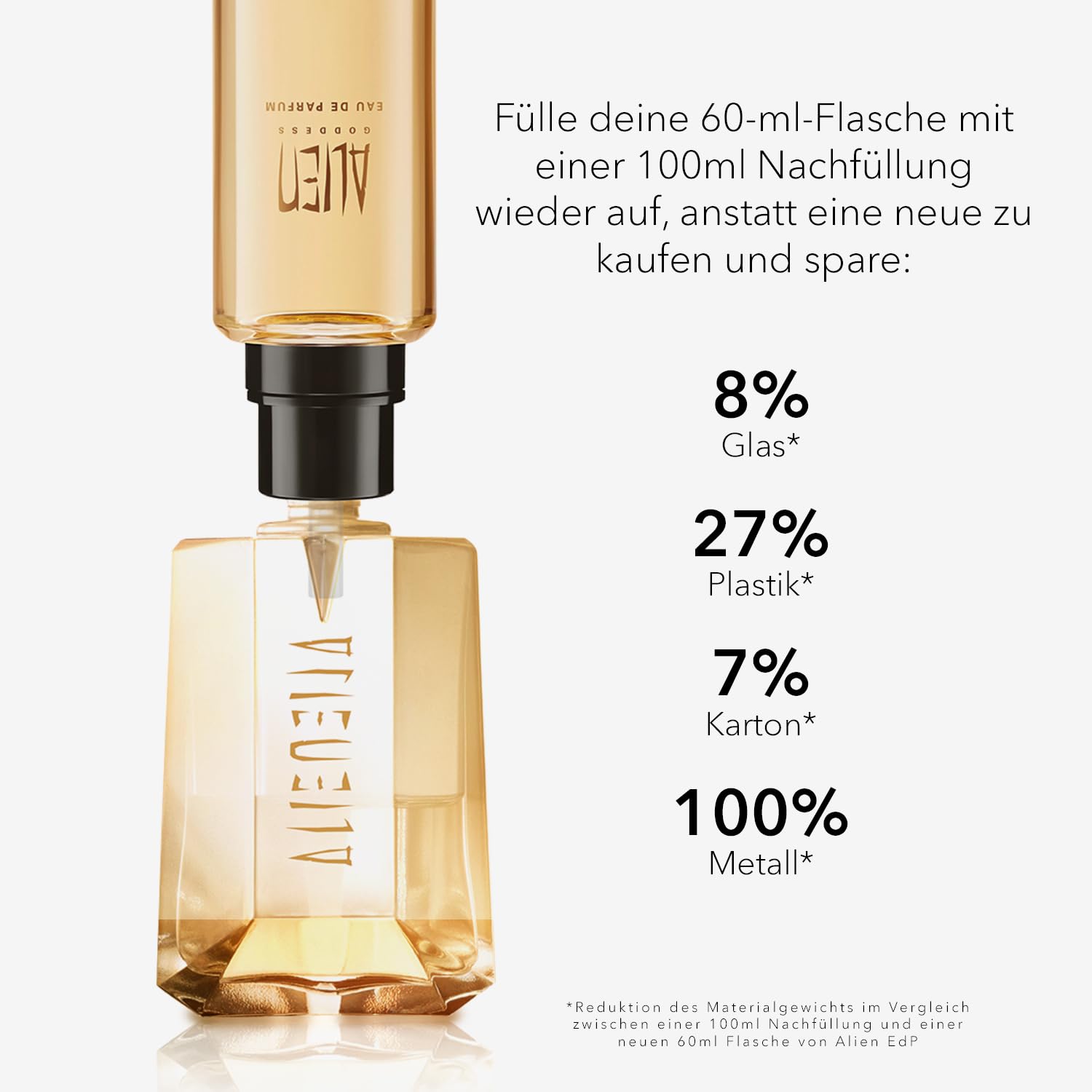 MUGLER Alien Goddess Eau de Parfum, Damen-Parfum, Blumig, amberartig und holzig, Göttlicher Duft, Nachfüllbar