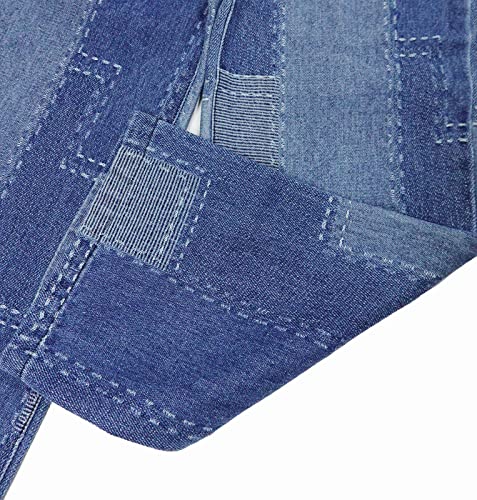 KIDSCOOL SPACE Girl Jeans,Elastic Slim Fit Patchwok Printed Denim Pants4