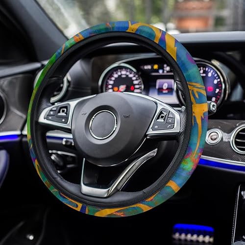 Miniatura 6 de Funda para volante de automóvil, antideslizante, suave, transpirable, universal, de 15 pulgadas, para mujeres y hombres, compatible con autos, SUV,