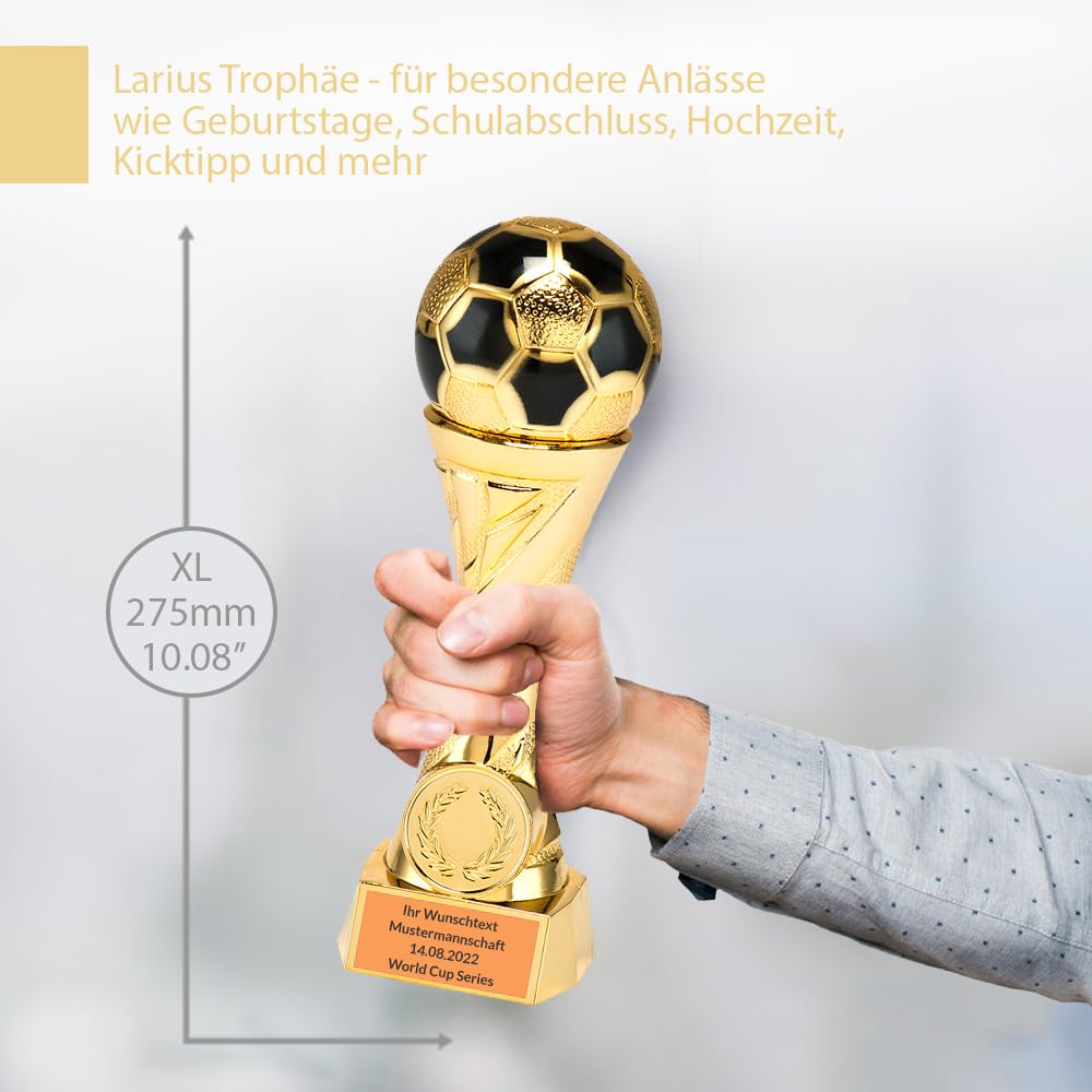 Larius Pokal Ehrenpreis Fußball in Gold und Silber mit Wunschgravur