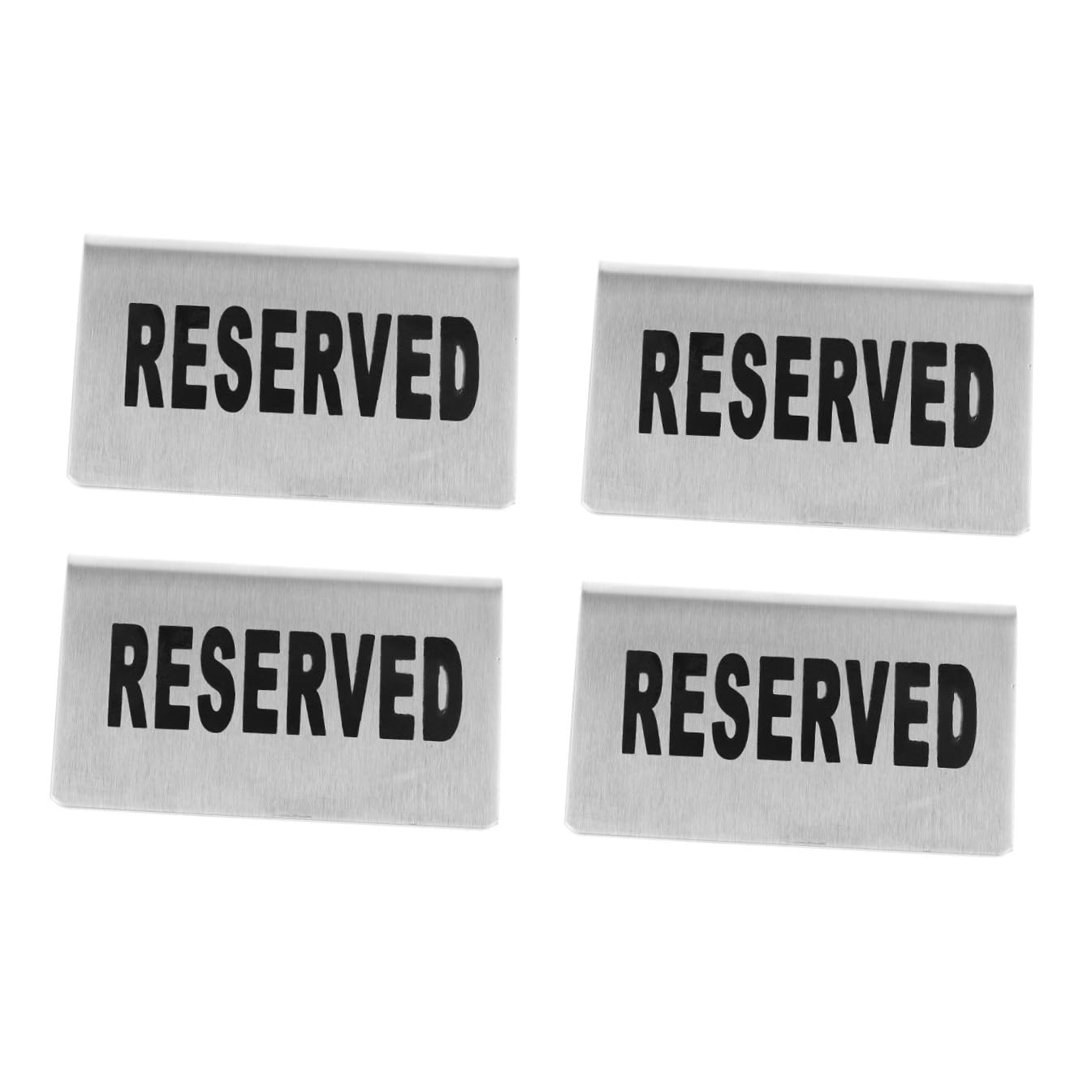 4 Piezas Carteles Metálicos de Acero Inoxidable para Reserva de Mesa de Señalización Doble Cara para Eventos Bodas y Restaurantes Plateado Elegante