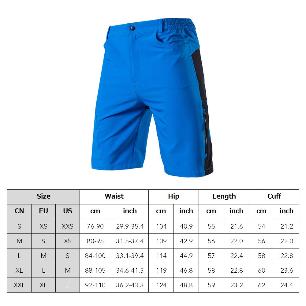 TOMSHOO Pantaloncini MTB Uomo, Pantaloncini Ciclismo Biciclette, Bici MTB Pantaloni Traspirante Shorts per Ciclismo da Corsa All'aperto