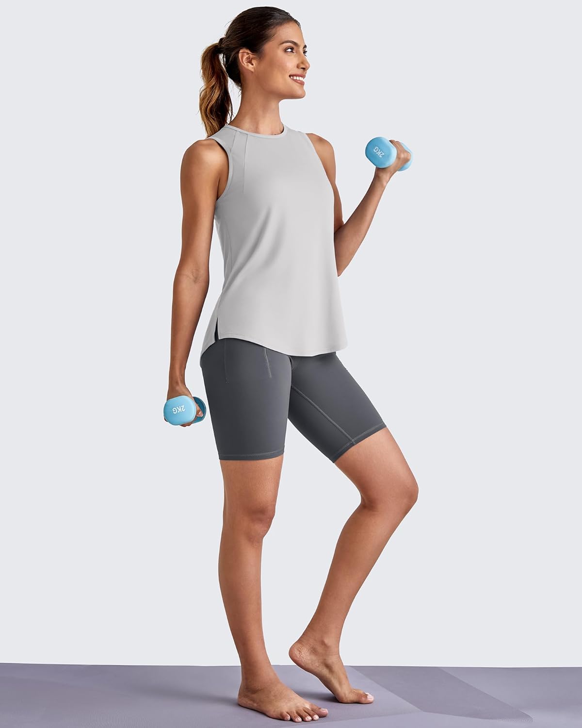 G4Free Lightweight Workout Tank Tops for Women High Neck Athletic Long Tanks Sleeveless Summer Running Gym Shirts - Image 3