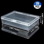 APACALI 25PCS Playing Card Case Clear Plastic Gaming Game Card Holder Organizer, Snaps Closed Clear Card Deck Box Small Hard Plastic Card Storage Box, Empty Trading Card Storage Box 3.8x2.7x0.82 Inch