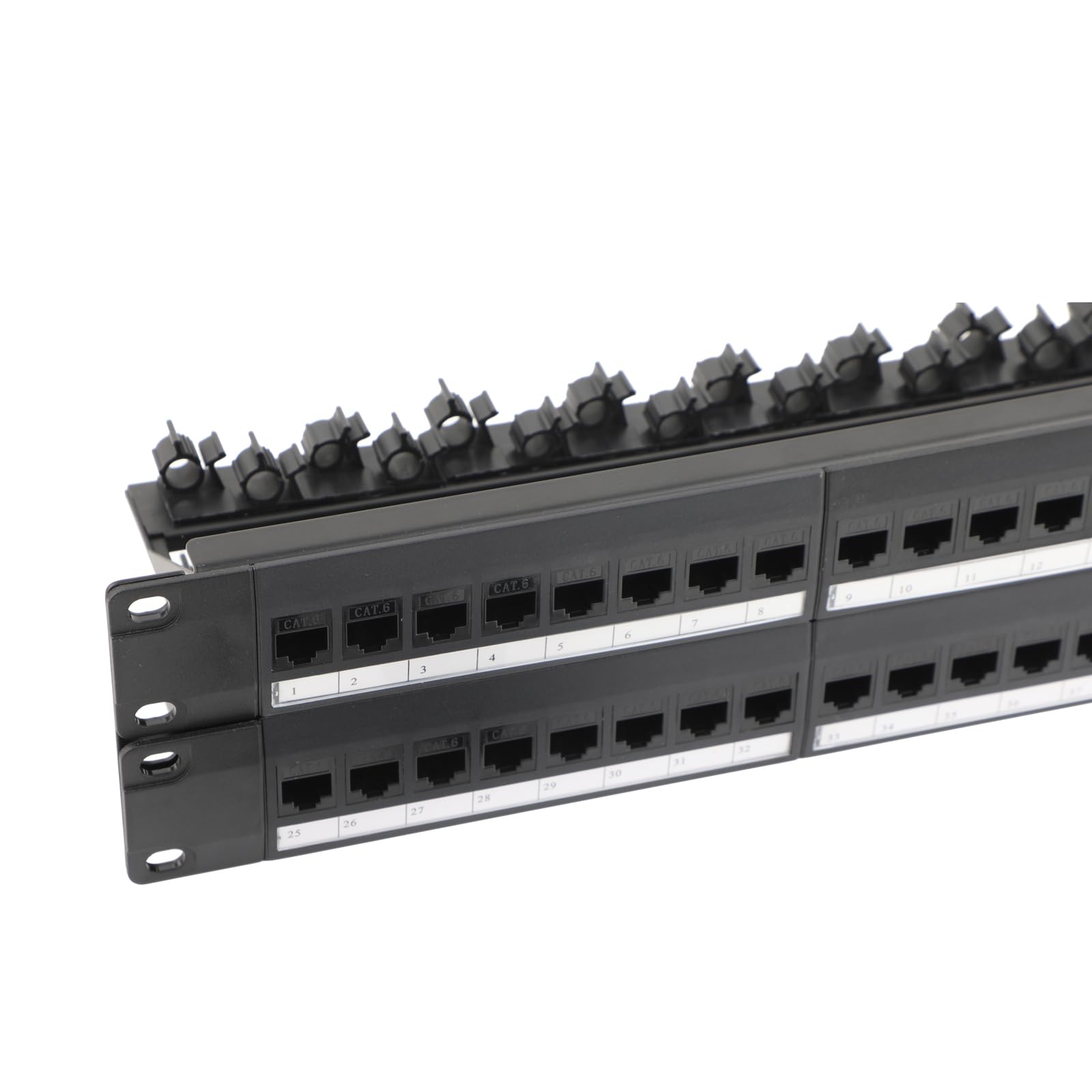 1 Stück 48 Port Patchpanel Patchfeld 19 Zoll 2U mit ABS