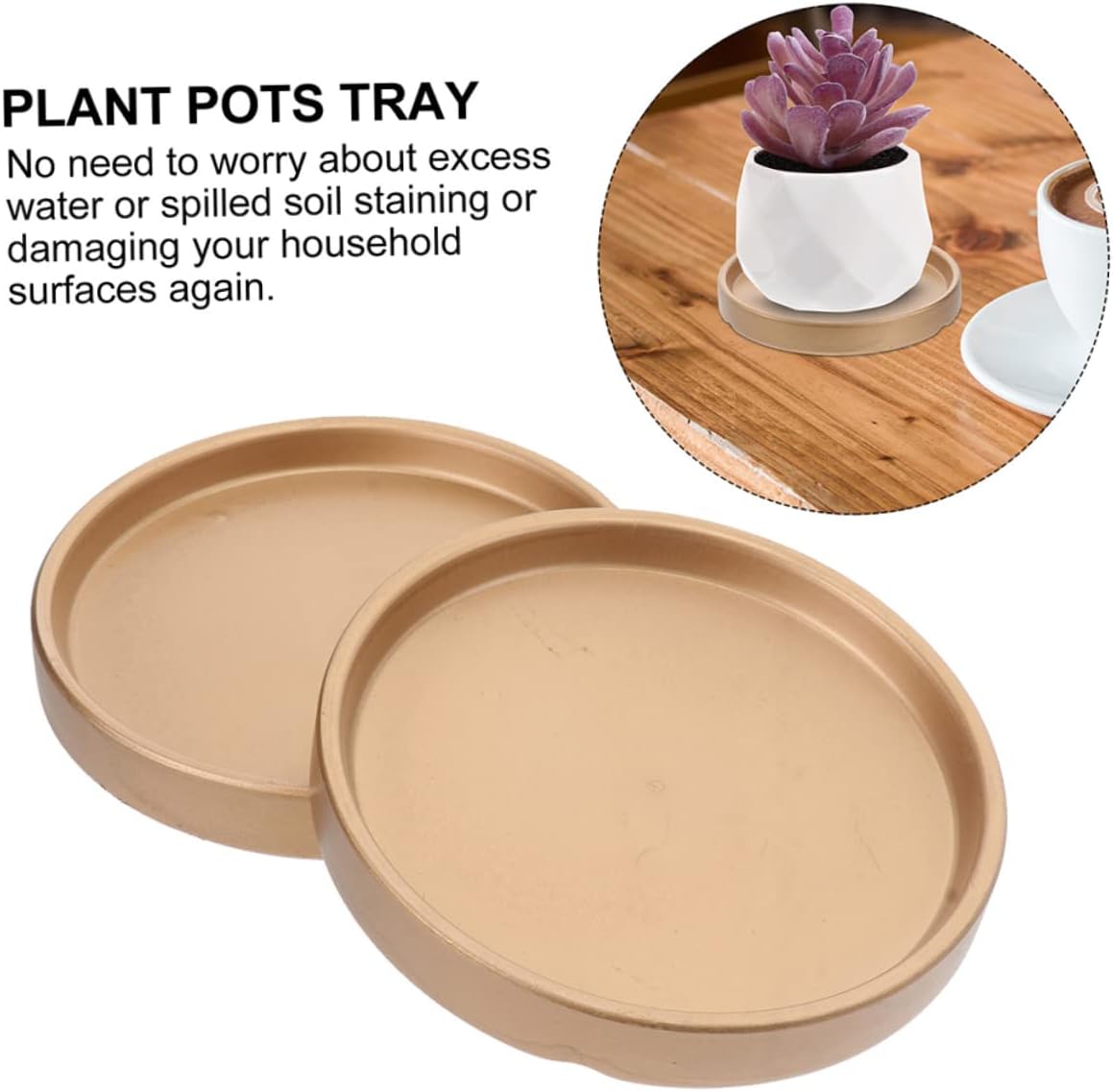 Hemoton 3pcs Round Ceramic Flower Pot Saucer for Indoor Gardening Base Drip Trays for Plant Pots Prevents Water Leakage