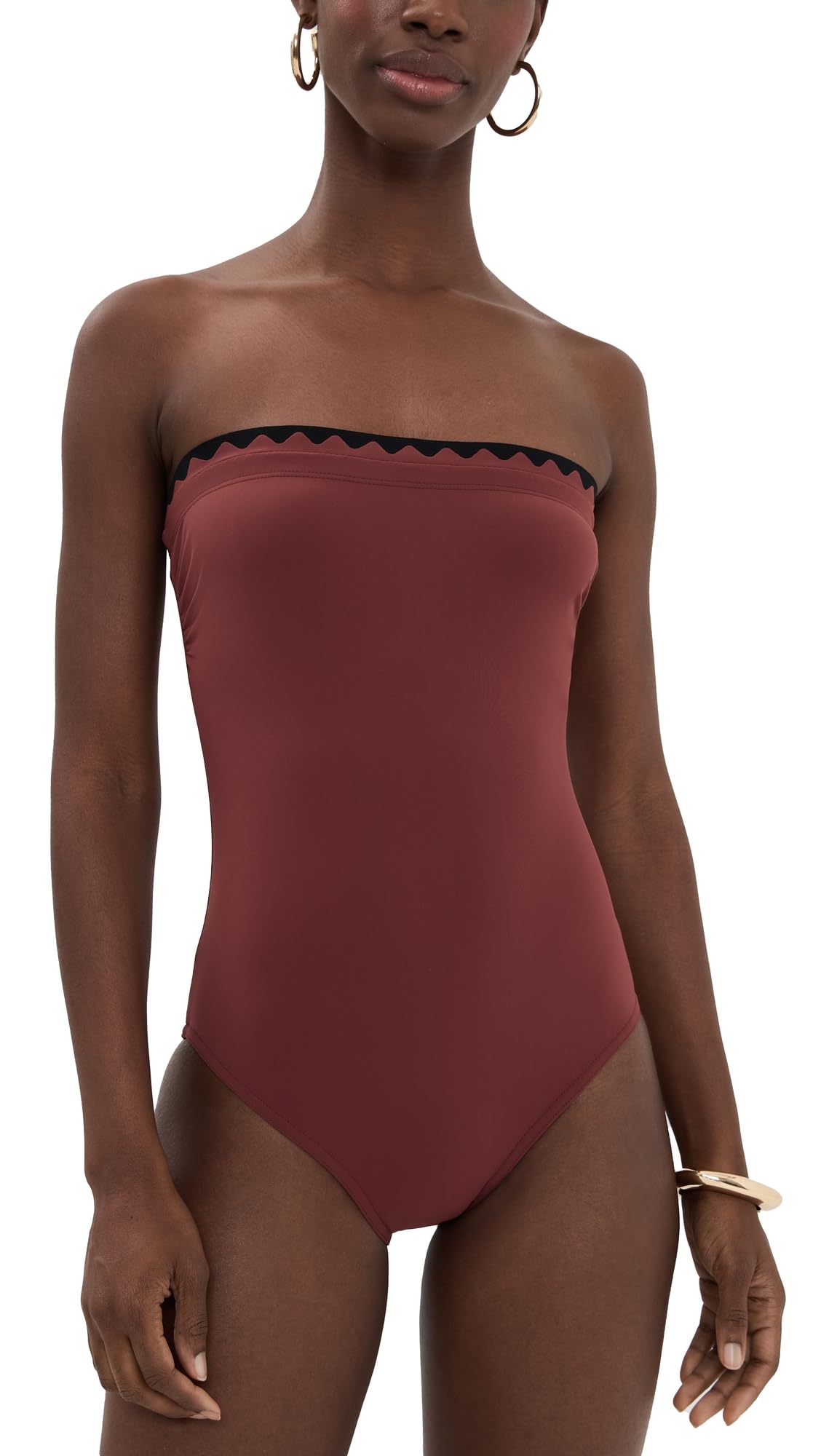 Karla Colletto Women's Lia Bandeau One Piece with Shelf Bra