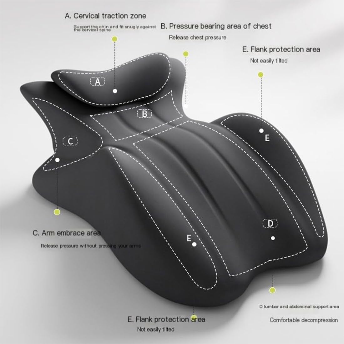 Almohada Sweet Spot, Discreta Almohada De CuñA para Parejas, CojíN Sexual con PosicióN 27°, Almohada De CuñA De Espuma ViscoeláStica con Funda Lavable (Gris-Azul)
