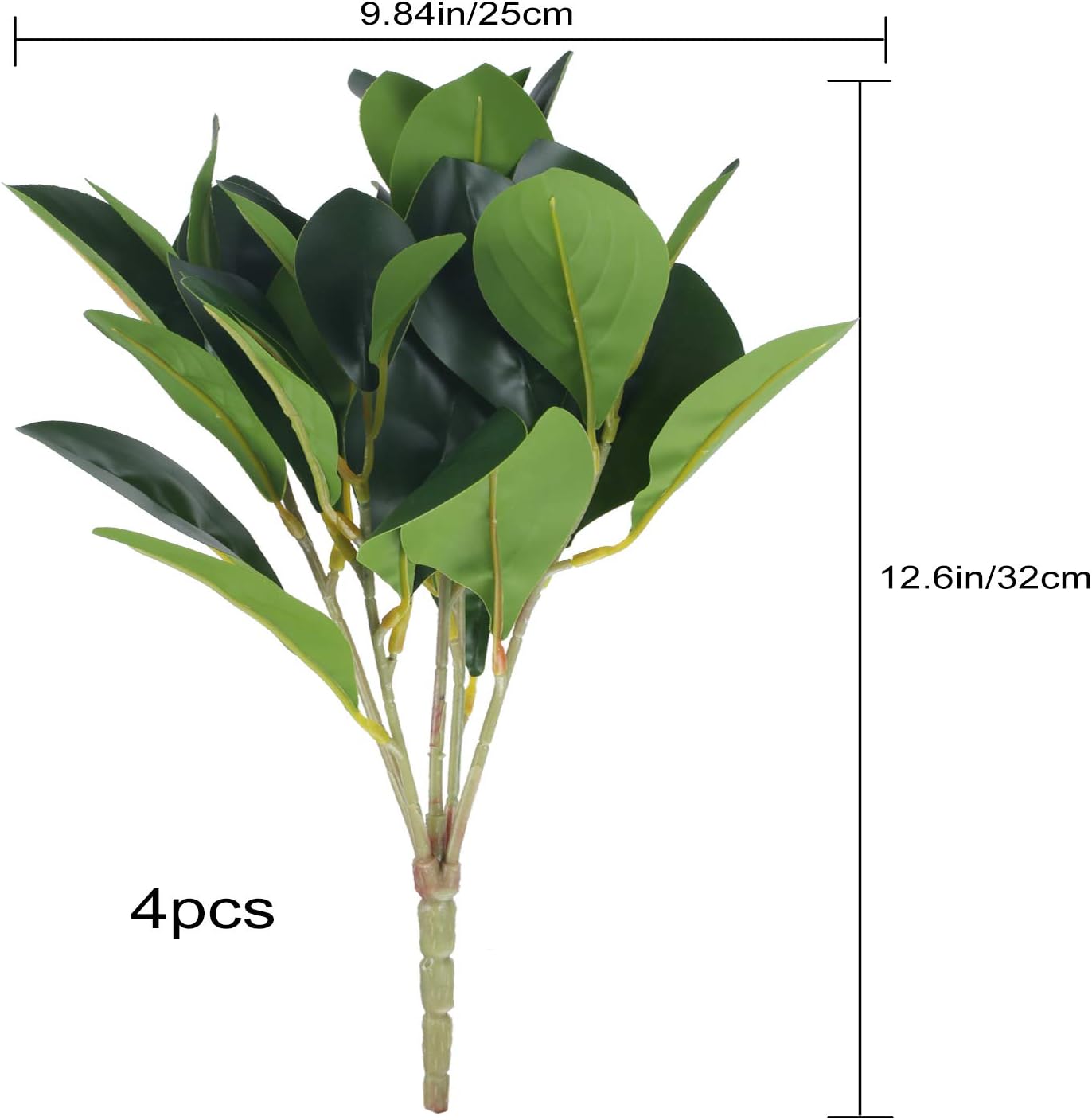 4Pcs Artificial Greenery Stems Faux Magnolia Leaves Green Fake Shrubs Plants for Vase Garden Outdoor Planters Window Box Home Wedding Courtyard Office Kitchen Decoration - Image 7