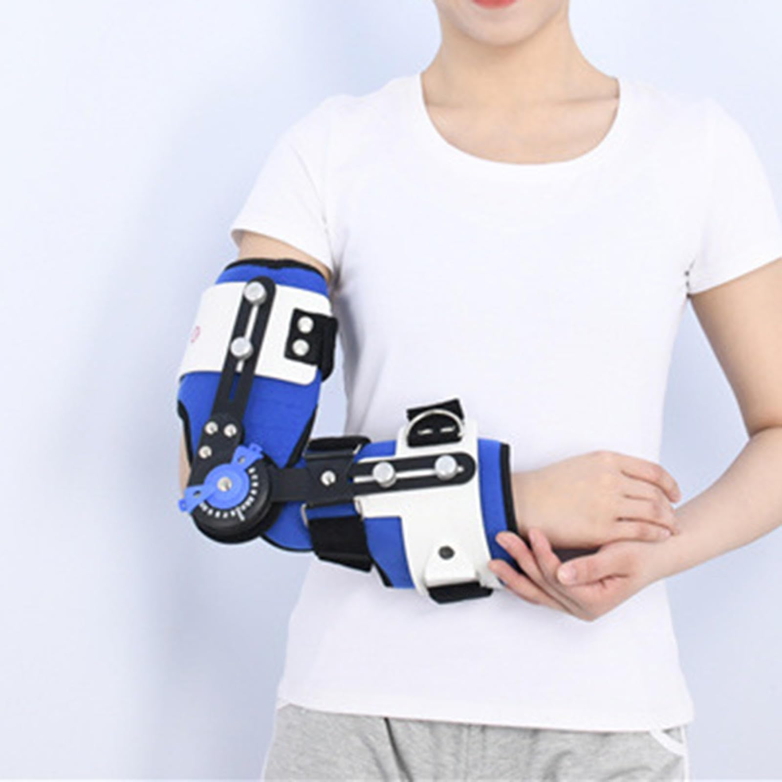 PopieL Staffa per Gomito Regolabile con Cerniera Rom, per Lesioni del Braccio Dell'arto Superiore, Stabilizzatore del Gomito per Fratture, Traumi, Fissazione,Upgrade-Left