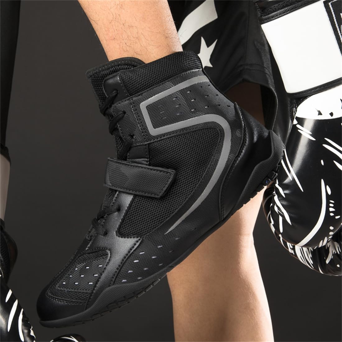 Buty do walki zapaśniczej dla dorosłych Unisex Boks Fitness Sportowe trampki Młodzieżowe buty bokserskie Lekkie siatkowe buty treningowe kulturystyczne