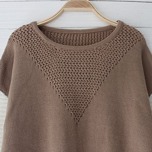 Shermie 43246-16096 Women Long Sleeve Crew Neck Pullovers Stitching Color Loose Knitted Sweaters thumb #3