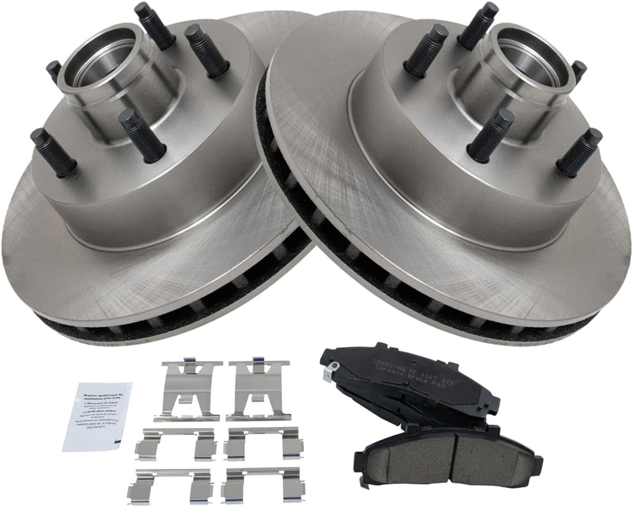 TRQ Front Brake Pad and Rotor Set Ceramic Vented Rotors Compatible with 1995-1997 Ford Ranger 1995-1997 Mazda B2300 1995-1996 B3000 1995-1997 B4000 with Rear Wheel Drive and Rear Wheel ABS Brakes