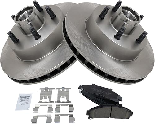 TRQ - Kit de pastillas de freno y discos de freno delanteros, material de cerámica, para automóvil