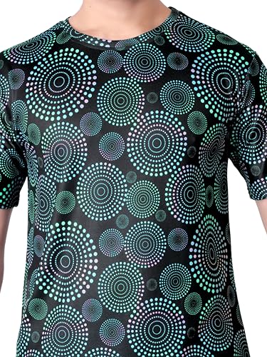 Image of Round Collar Cotton Poly Striped Printed T Shirt for Men Half Sleeve T-Shirt
