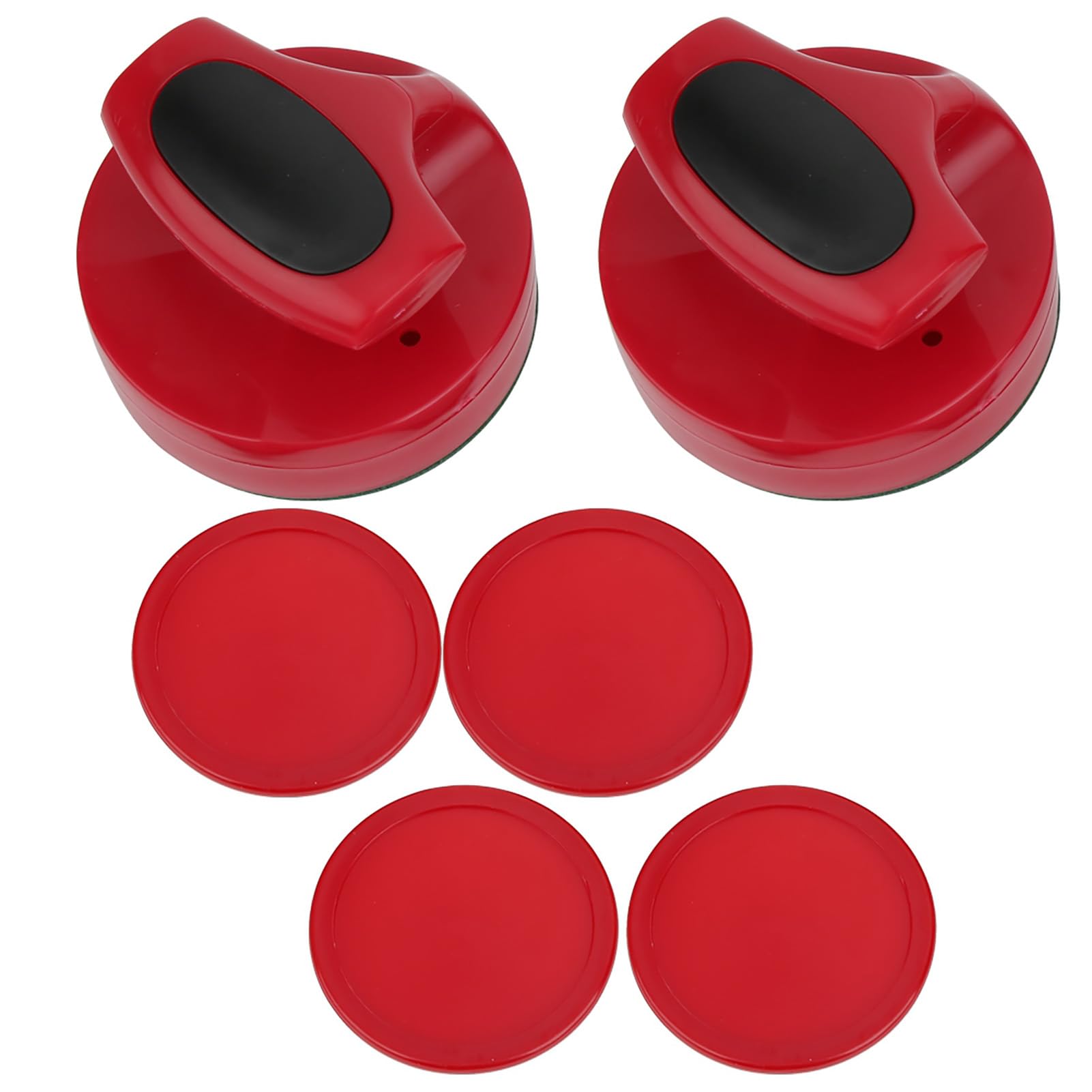 Bnineteenteam Air Hockey Remplacement, Rouge 94MM Air Hockey Slider Pusher Set Grande Taille Air Hockey Table Jeu Remplacement Échelle Accessoires avec 4 Palets