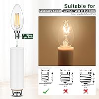 Vista 4 de Fundas de plástico blanco de 2.6 pulgadas de alto para cubrir velas, cubiertas de enchufes de candelabros (2-5/8 pulgadas de alto / 6 piezas)