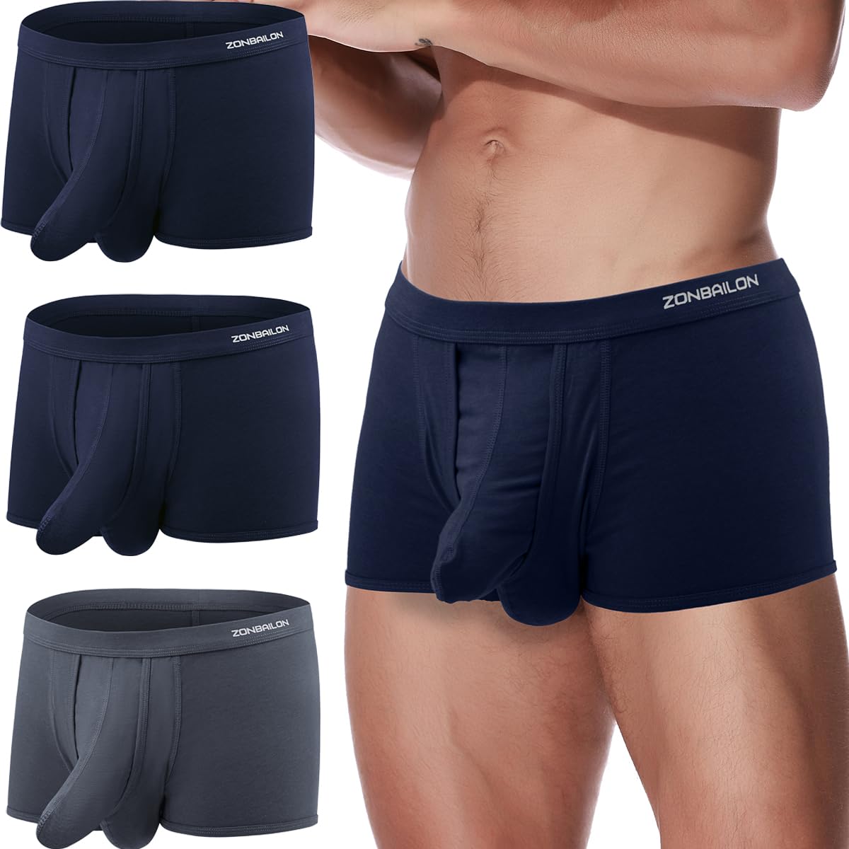 Herren Boxershorts Bambus Trunk Unterwäsche Atmungsaktive Weiche Retroshorts Männer Short Leg Unterhosen