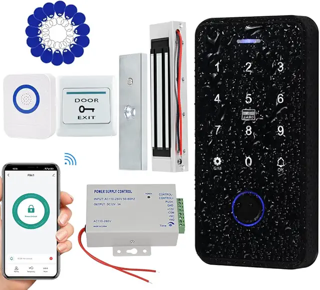 Kit Control Acceso Digital Tuya Impermeable IP68 con Teclado RFID y Cerradura Magnética
