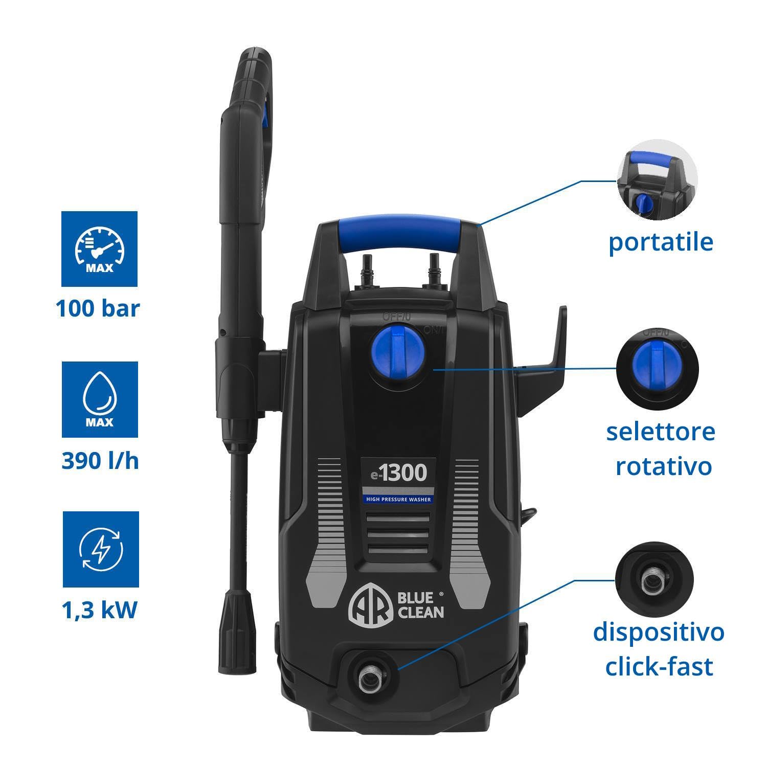 Idropulitrice Elettrica 1600W 120bar - Lancia Regolabile 0-180°, Tubo 7m - Foto 8