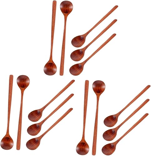 HEMOTON Cuchara de madera con mango largo, cucharas de cerveza de cocina, cucharaditas de madera, cuchara de azúcar, cuchara de madera pequeña,