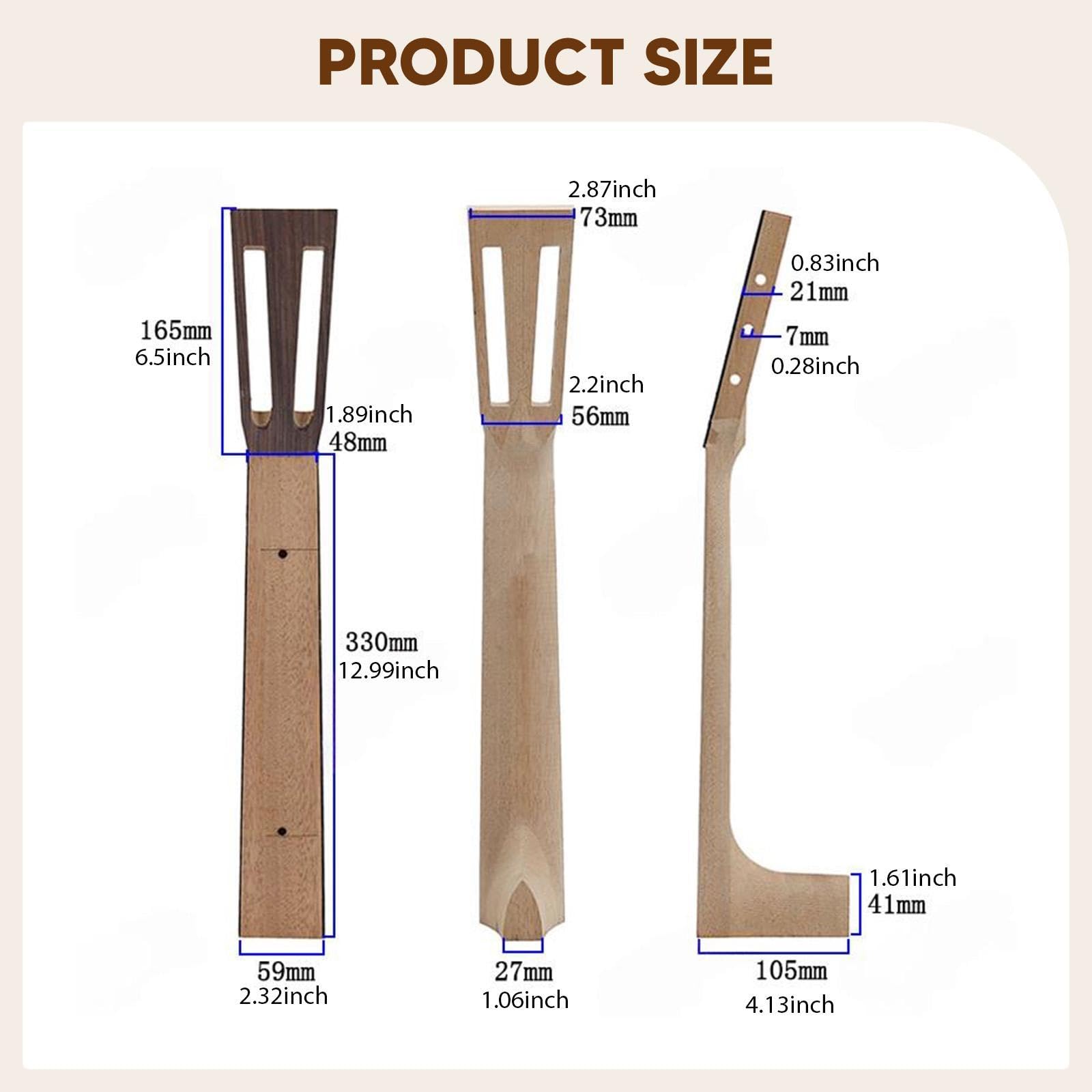 Guitar Neck per Chitarra Folk Ricambio Installazione Semplice Design Presa Comoda Realizzato in Legno Adatto a Liutai Musicisti Riparazione Fai, Style a