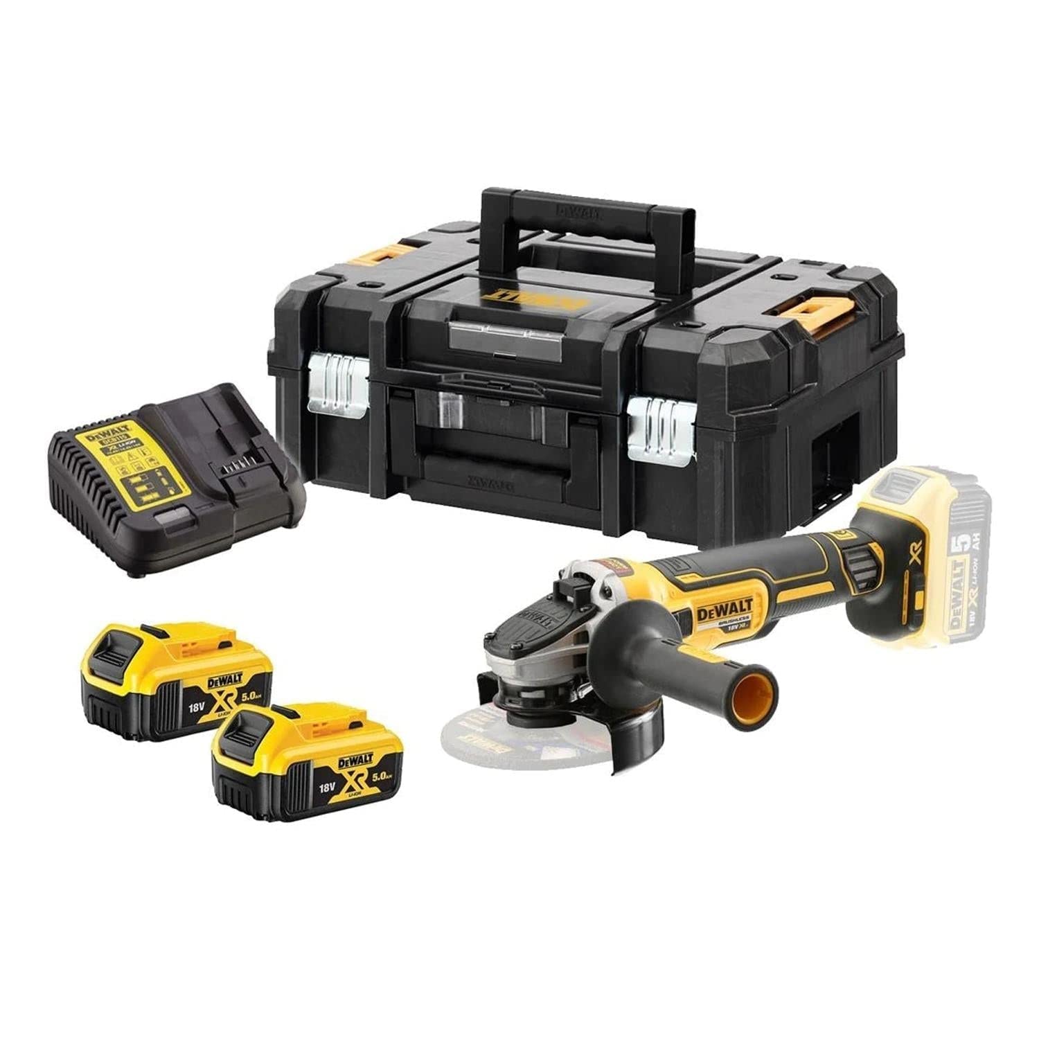 Dewalt DCG405P2-QW Akülü Açılı Anahtar. 125 mm, 18 V/5,0 Ah, 1000 W