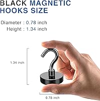 Vista 2 de LOVIMAG Ganchos magnéticos, 50 libras + gancho de imanes 2026 Cruise Cabin Ship Essentials, resistente, negro, fuerte, imán para refrigerador