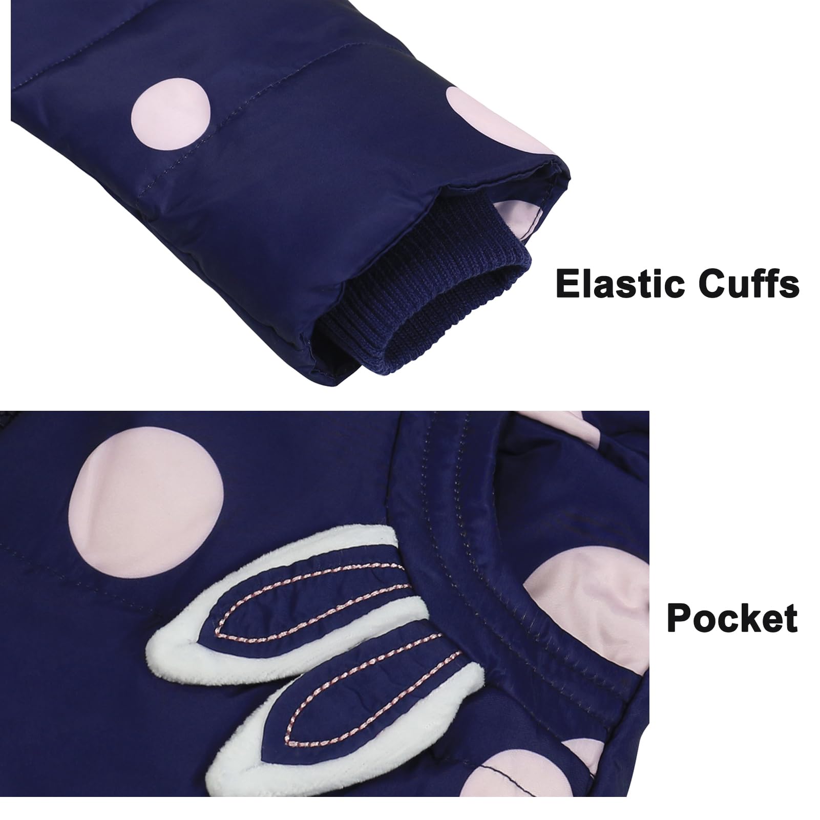 2 Piezas Traje de Nieve para Niños Chaqueta de Plumón con Capucha Abrigo + Pantalones de Nieve Conjunto de Esquí para Niña 18-24 Meses Azul