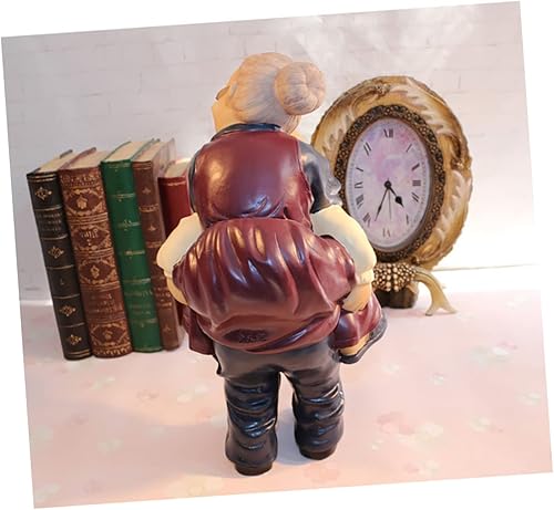 Miniatura 4 de LIFKOME Adornos para ancianos cariñosos, manualidades de resina, decoración de tartas, estatuas de boda, estatuas de resina, estatua de pareja de