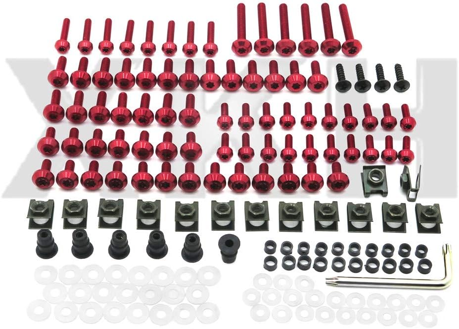 XKH- Fairing Fasteners Complete Bolt Kit Black Screws Compatible with 2001-2007 CBR 600F4i [B076GXDBXF]
