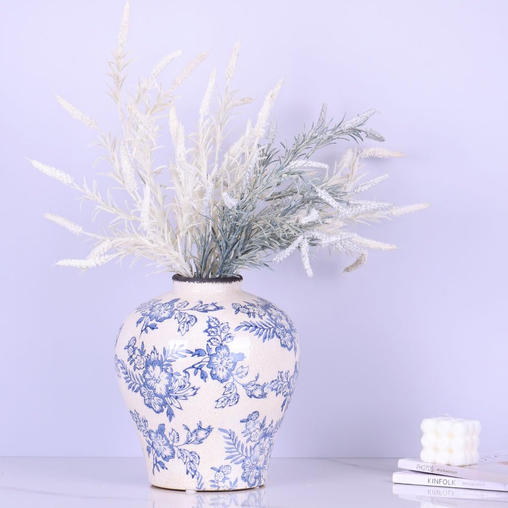Amazon.co.jp: 青と白の花瓶 - 9.1 インチ シノワズリー