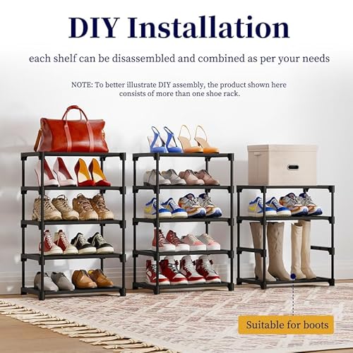 image for Kitsure Shoe Organizer - 10-Tier Tall Shoe Rack for Closet, Entryway, 