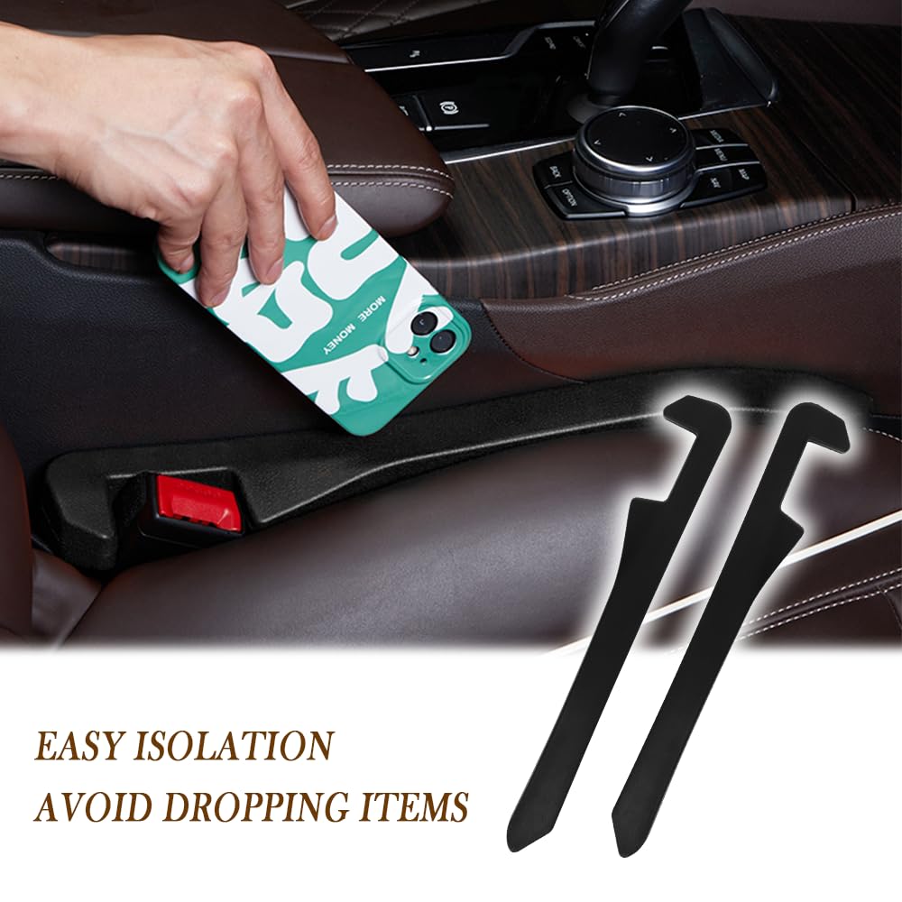 2 Pezzi Imbottitura Per Sedile Auto – Organizer Elastico Universale Per Sedili E Console, Anticaduta Per Auto, Camion E SUV, Nero - 4