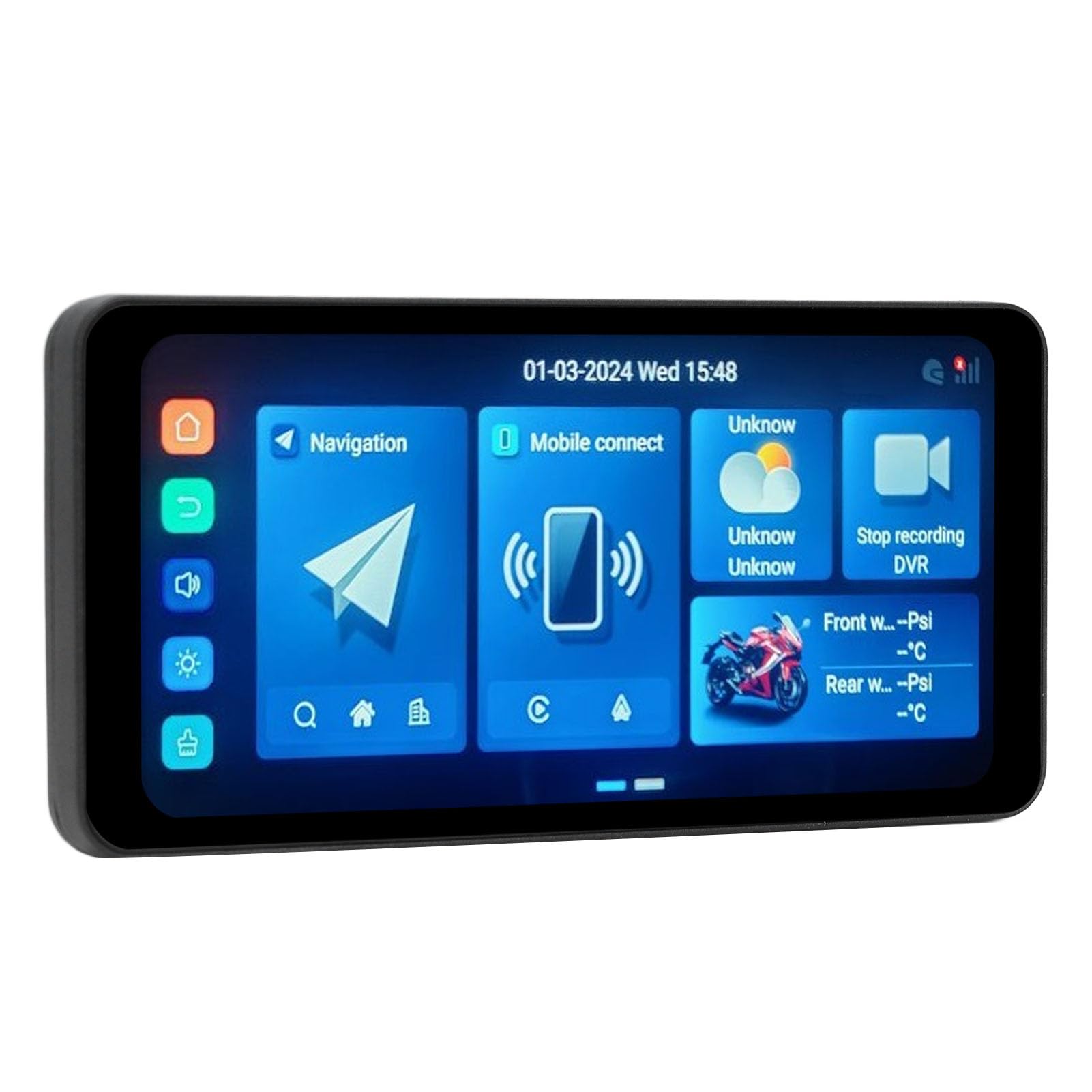 Pyhodi Navigateur GPS pour Moto, écran Haute Résolution étanche de 7 Pouces, Double connectivité, sécurité Supplémentaire avec Caméras Avant et Arrière pour la Conduite, Pyhodi86v1sohuwf