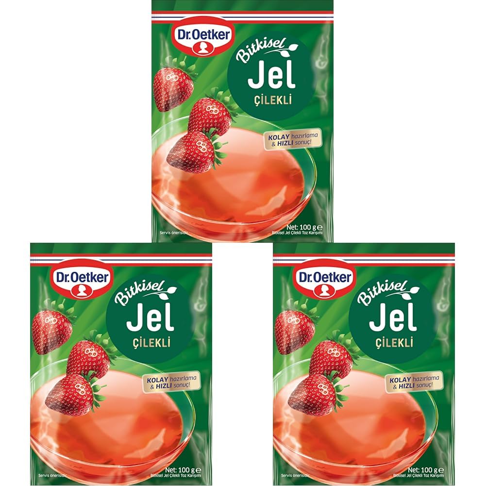 Dr. Oetker Bitkisel Jel Çilek Aromalı 100 Gr 3lü paket