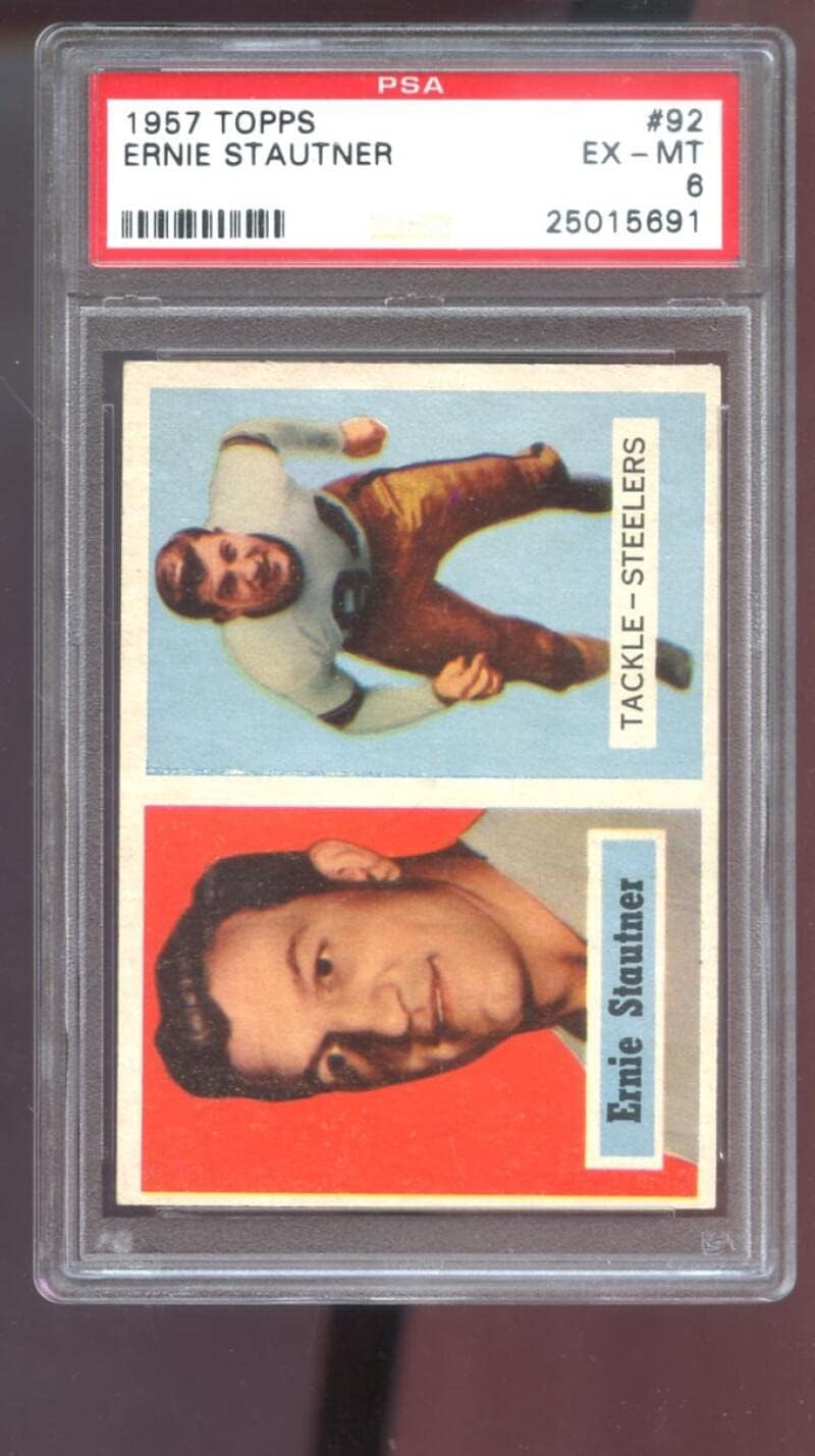 1957 Topps #92 Ernie Stautner Pittsburgh Steelers PSA 6 Graded Football Card NFL