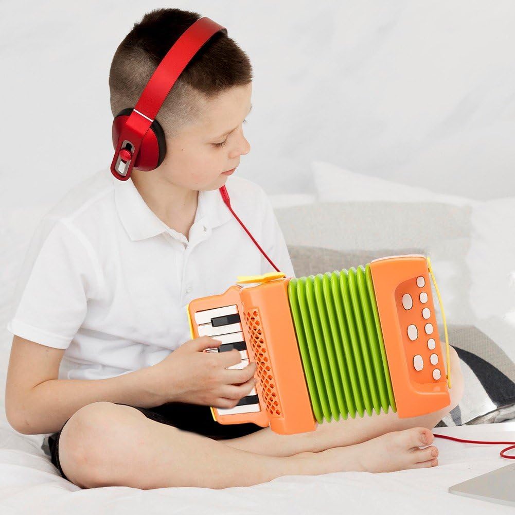 Acordeón De Botones para Niños 8 Acordeón Bajo Pequeño Acordeón De Juguete Instrumento Musical Educativo para Principiantes Niños En Edad Preescolar