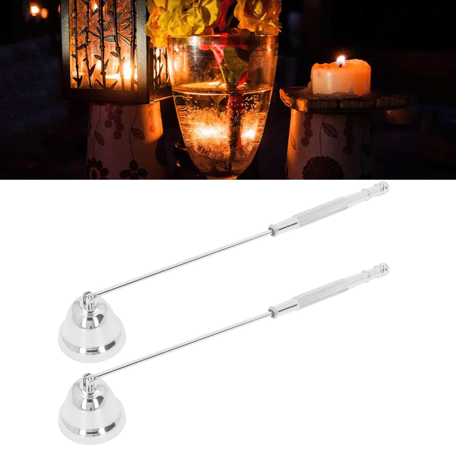 GLOGLOW Estintore Per Candela Automatico In Metallo (Argento) - Spegnimento Sicuro Con Timer Per Casa E Ristorante