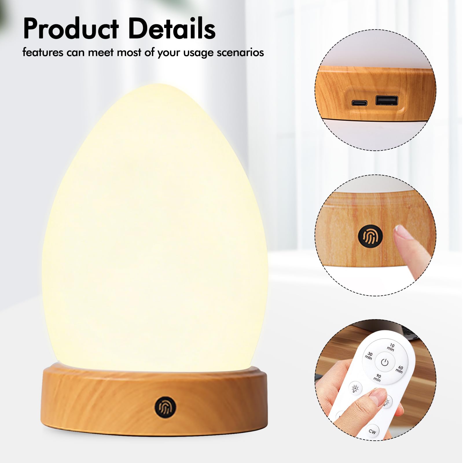 PORFOYO Tageslichtlampe 20000Lux Lichttherapielampe mit 3 Farbtemperaturen, 5 Helligkeitsstufen, Fernsteuerung & Timer, Sonnenlicht Simulation für Büro, Schlafzimmer und Homeoffice