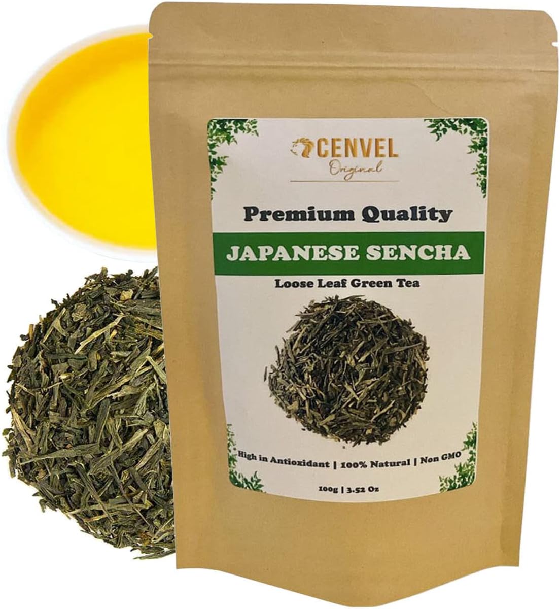 CENVEL® Japanese Sencha Green tea 100 Pure Natural Loose Leaf Sencha