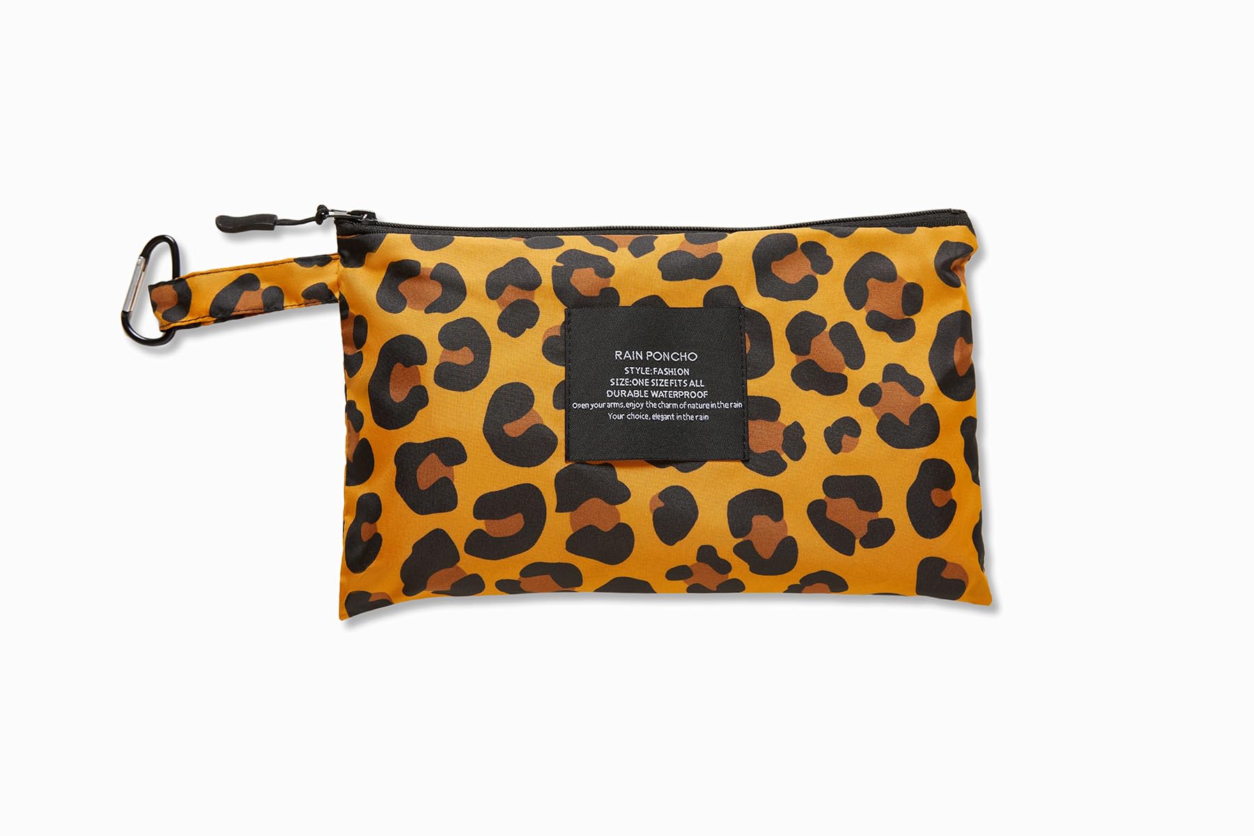 Poncho de pluie élégant imperméable avec capuche et fermeture éclair.