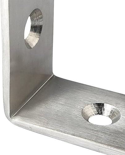 Miniatura 3 de Deezio Soporte de estante resistente de acero inoxidable sólido soporte de esquina para articulación de ángulo recto, paquete de 4 (7.874 x 5.512 x