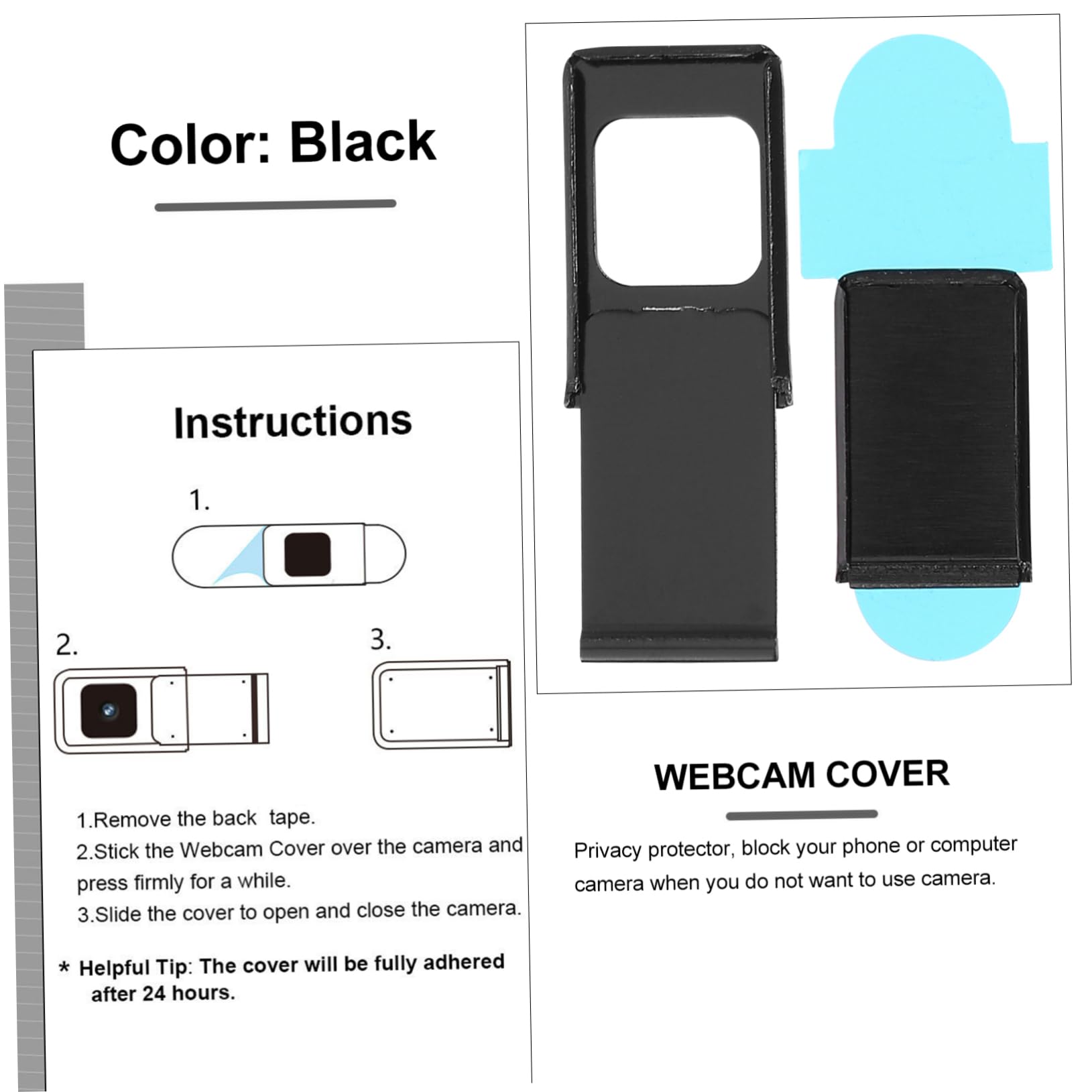 DOITOOL Cámara para Computadora 8 Piezas Cubierta de la cámara Webcam Cover Cubierta Webcam computadora portátil Tapa de protección Ordenador portátil d1 Diapositivas de Aluminio