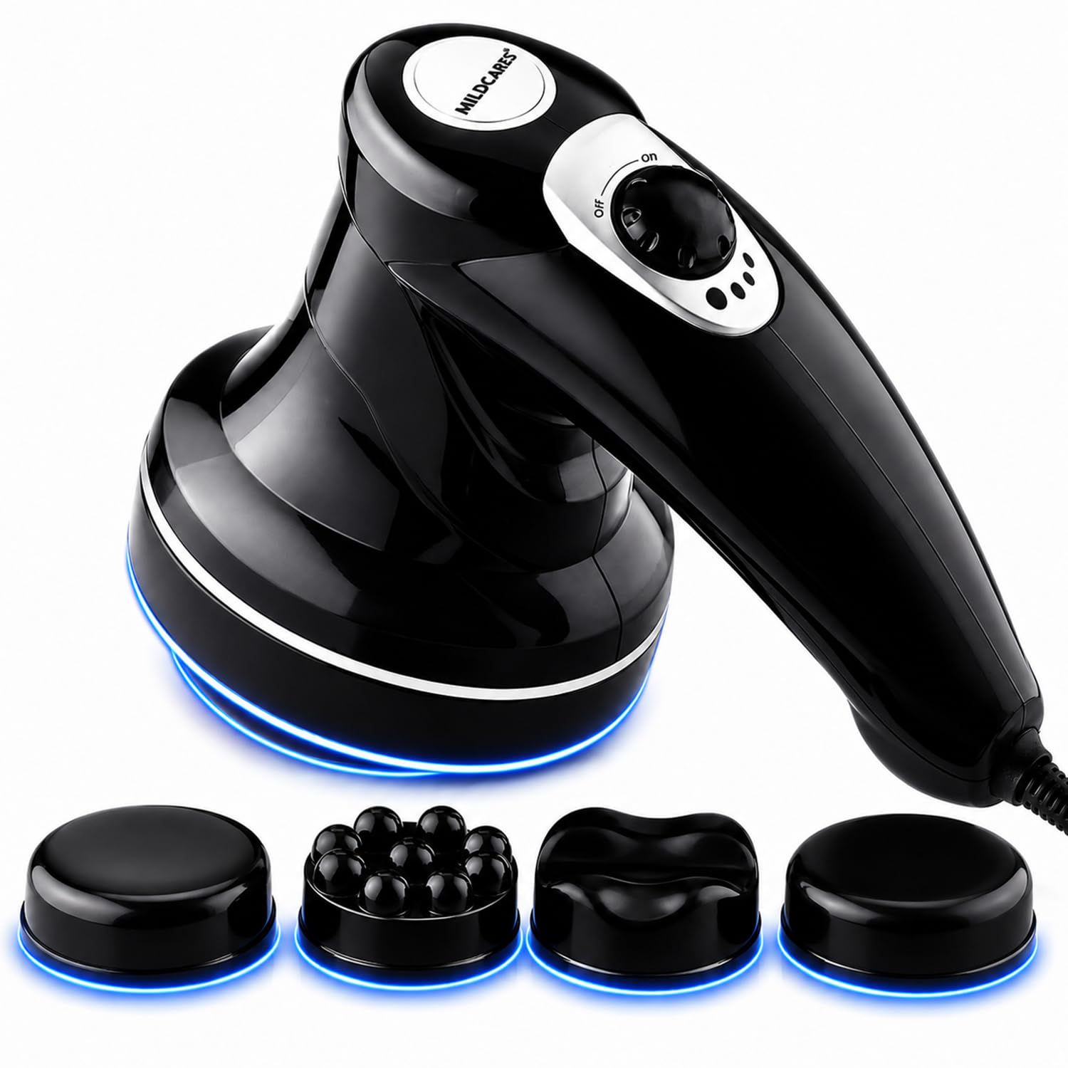 MildCares Full Body Massager & Physiotherapy Machine | Handheld Electric Hammer & Gun Massager for Back, Neck, Shoulder & Leg Pain Relief With 3 Attachments Massager (Black)-image-24